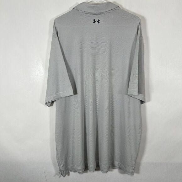 Tullymore Under Armour Golf Polo Shirt Mens Size 2XL XXL White Black Striped EUC - Picture 7 of 10
